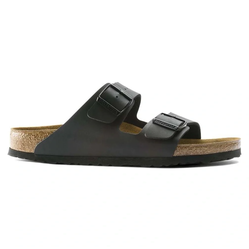 NWT NIB Birkenstock Arizona Sandals Black Unisex Medium Narrow Size 7W/5M/EU38